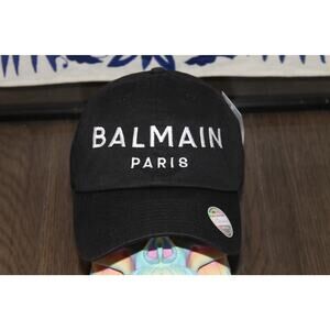 Balmain Black Baseball Cap O/S